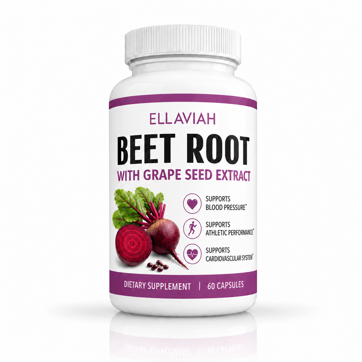 Rote-Bete-Kapseln mit Traubenkernextrakt, 1500 mg pro Portion, Nahrungsergänzungsmittel mit Roten-Bete-Pulver