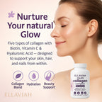 Multi Collagen Complex for Women | Types I, II, III, V & X | with Vitamin C, Biotin & Hyaluronic Acid | 240 Capsules