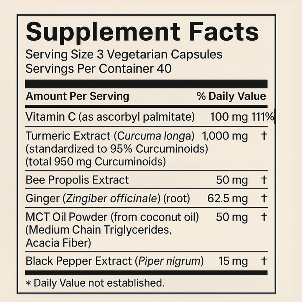 Turmeric Curcumin 95 Capsules with Ginger, Vitamin C & Black Pepper, 120 Count