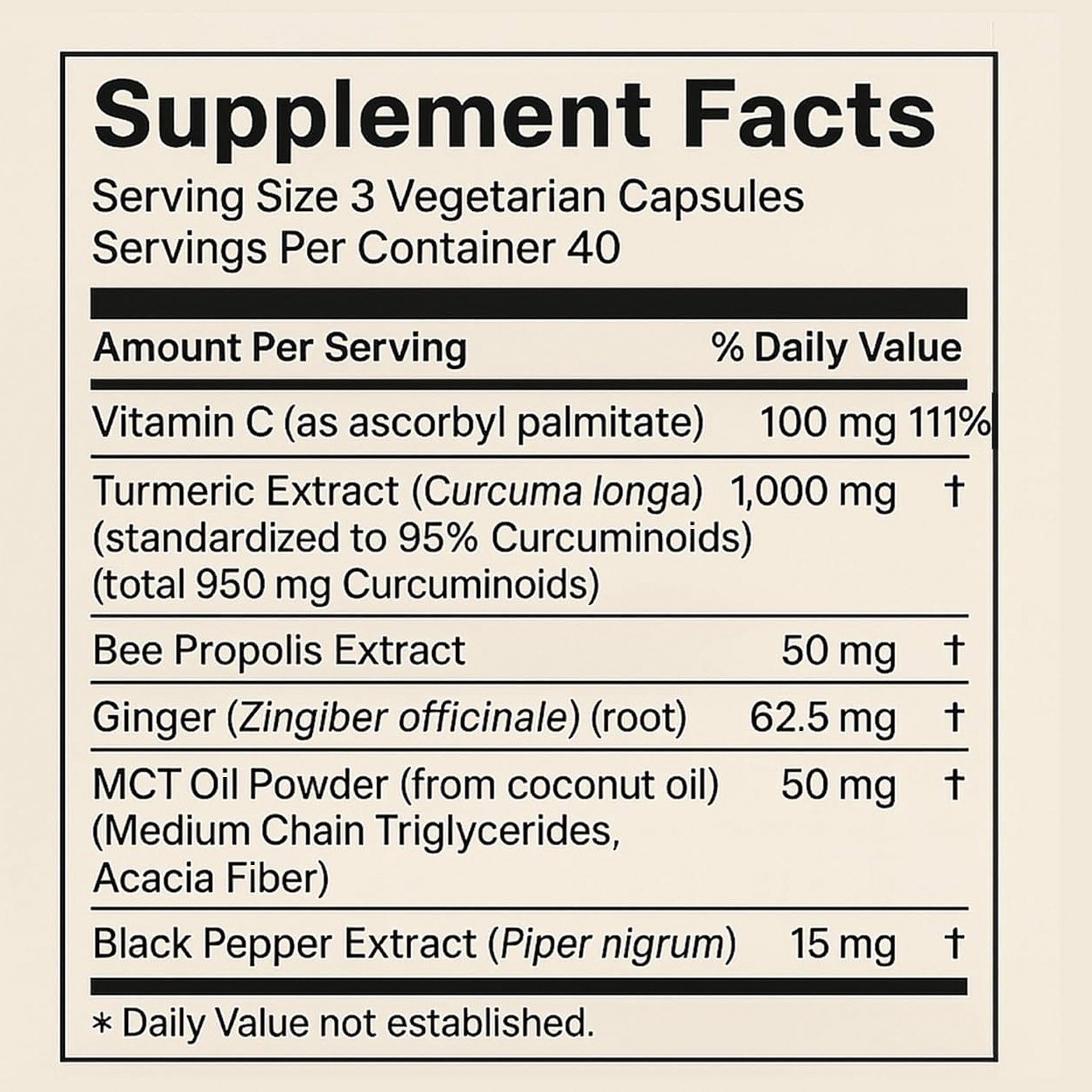 Turmeric Curcumin 95 Capsules with Ginger, Vitamin C & Black Pepper, 120 Count