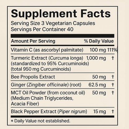 Turmeric Curcumin 95 Capsules with Ginger, Vitamin C & Black Pepper, 120 Count