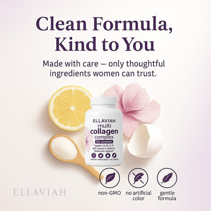 Multi Collagen Complex for Women | Types I, II, III, V & X | with Vitamin C, Biotin & Hyaluronic Acid | 240 Capsules