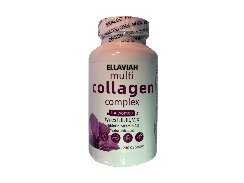 Multi Collagen Complex for Women | Types I, II, III, V & X | with Vitamin C, Biotin & Hyaluronic Acid | 240 Capsules