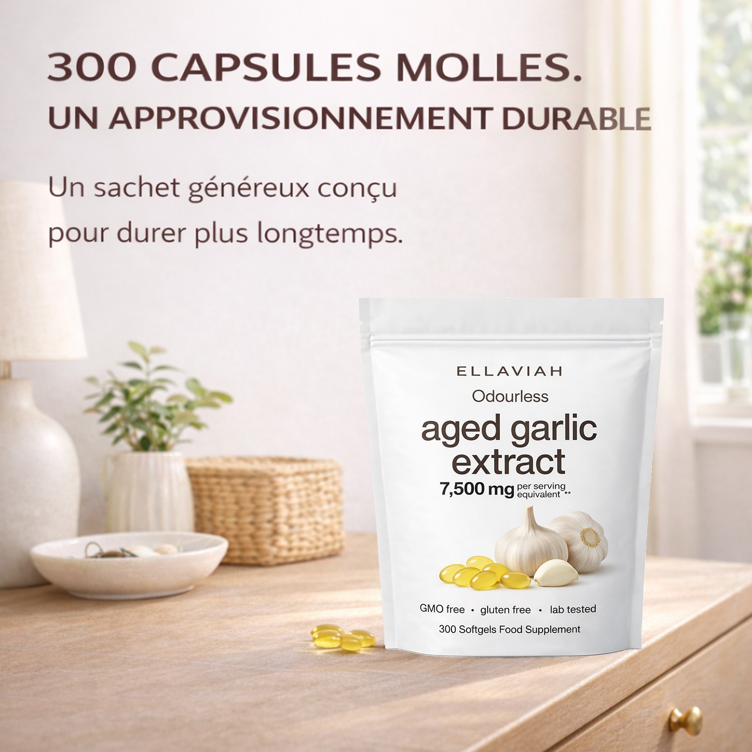 Odorless Aged Garlic Extract 500mg | 300 Softgels