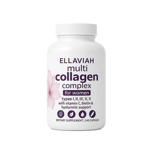 Multi Collagen Complex for Women | Types I, II, III, V & X | with Vitamin C, Biotin & Hyaluronic Acid | 240 Capsules