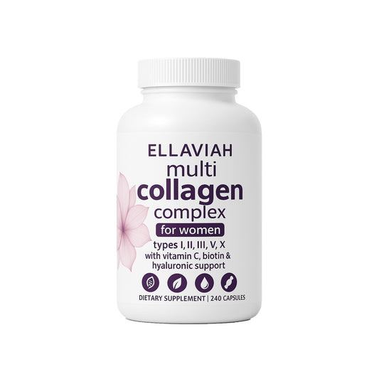 Multi Collagen Complex for Women | Types I, II, III, V & X | with Vitamin C, Biotin & Hyaluronic Acid | 240 Capsules