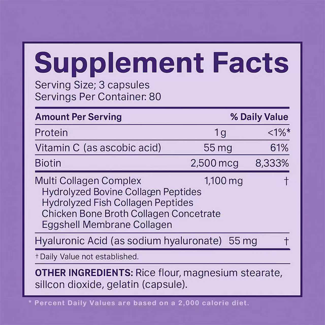 Multi Collagen Complex for Women | Types I, II, III, V & X | with Vitamin C, Biotin & Hyaluronic Acid | 240 Capsules